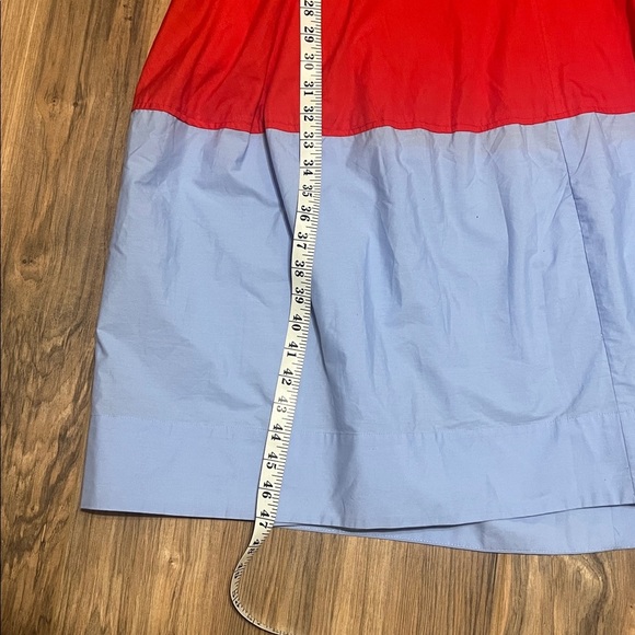 Lee Mathews Wendy Shirt Dress Red Blue Colorblock Cotton Oversized Size 3 8-10 - Picture 11 of 12